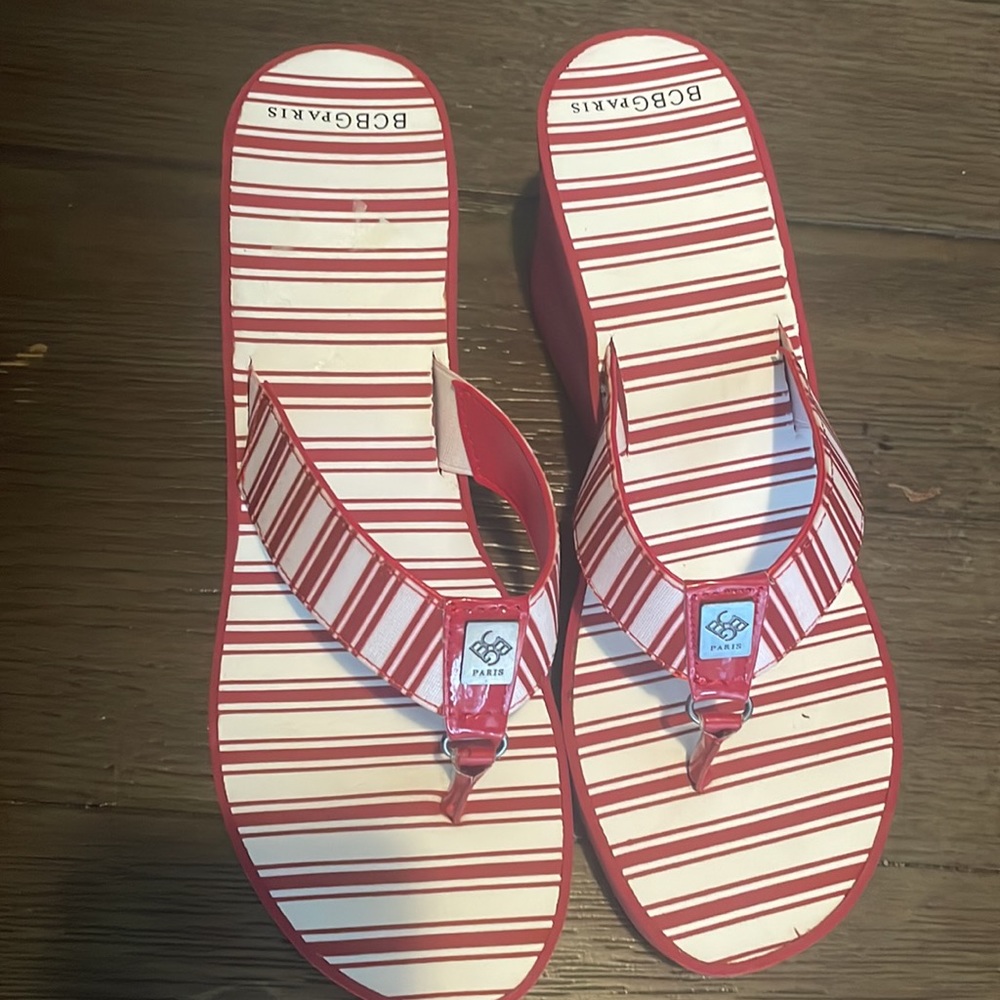 BCBG Paris Red and White sandals. (New)